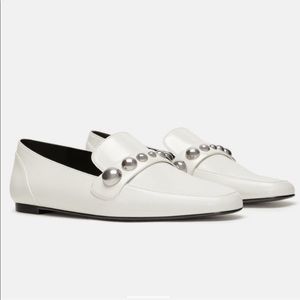 Zara white loafer with silver embellishment size 9
